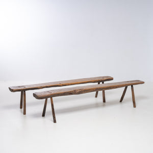 BRUTALIST BENCHES, OAK WOOD