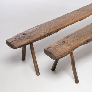 BRUTALIST BENCHES, OAK WOOD