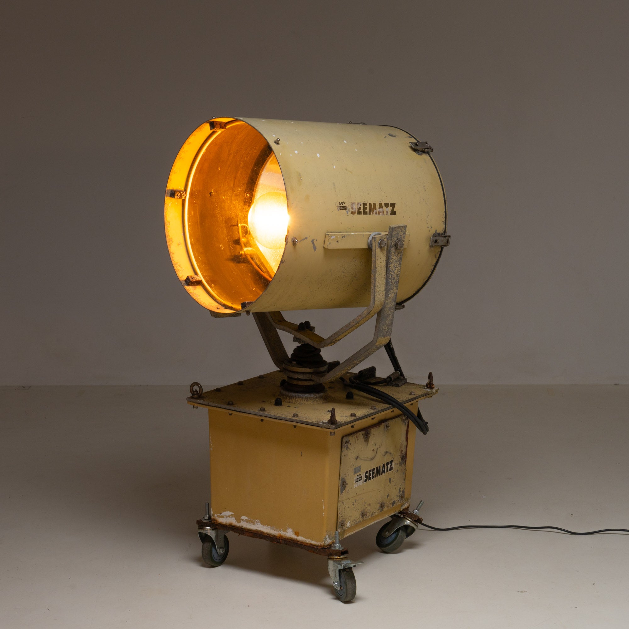 SEARCH LIGHT, CONVERTED TO COOL INDUSTRIAL LAMP