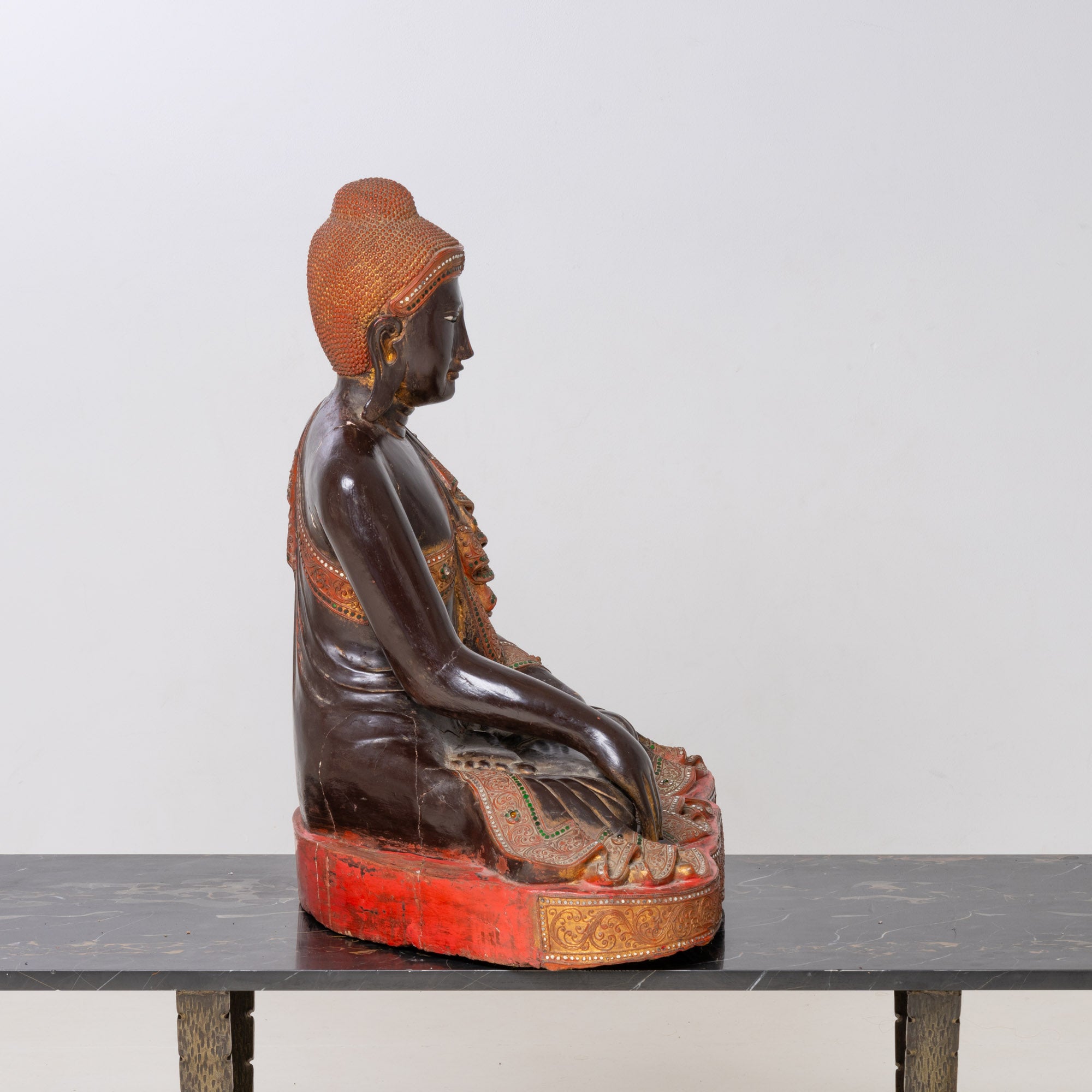 BUDDHA STATUE, SITTING, HEIGHT 70 CM, 19TH CENTURY