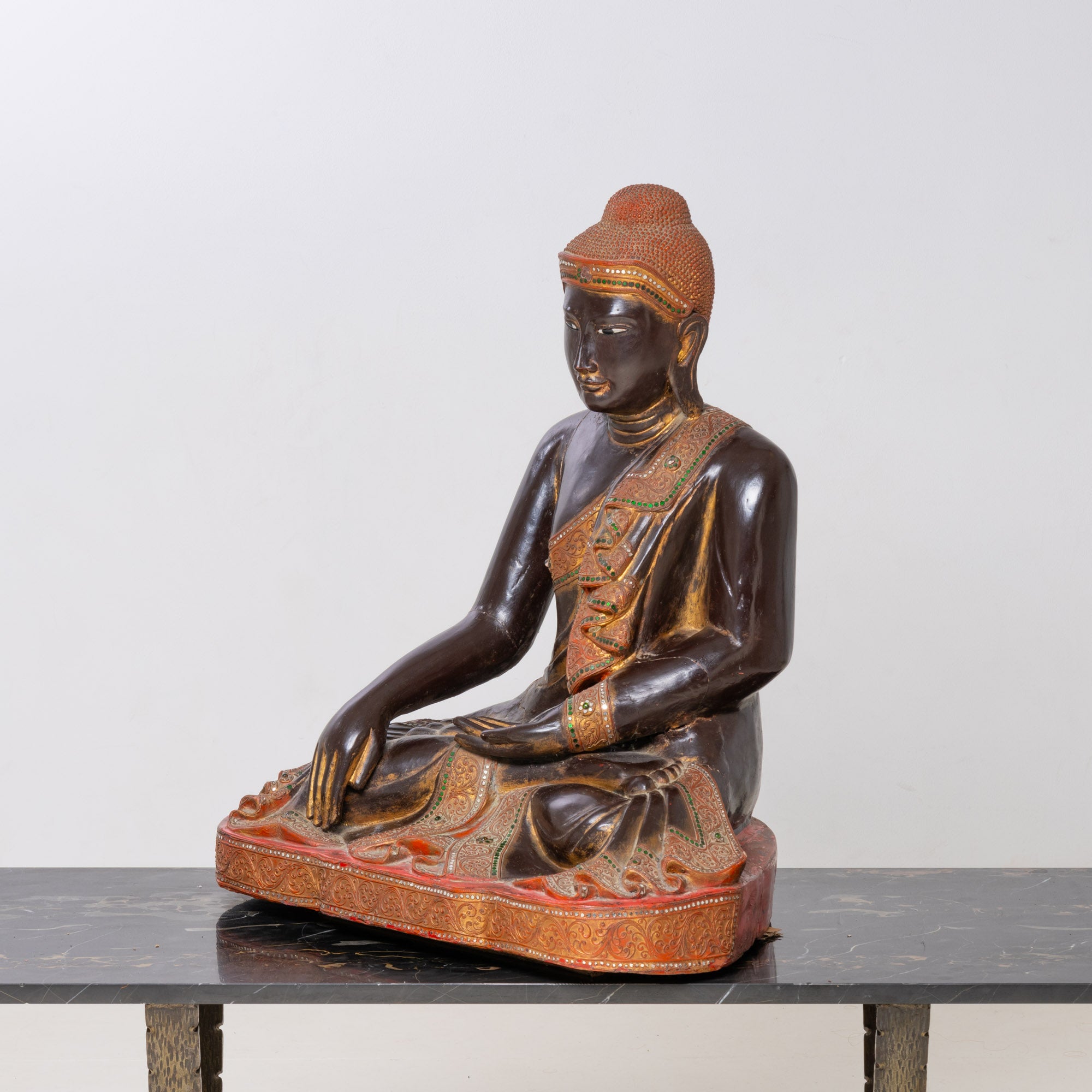 BUDDHA STATUE, SITTING, HEIGHT 70 CM, 19TH CENTURY