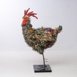 SONWELL CHUGKIGWA, LARGE MODERN SCULPTURE OF A STANDING ROOSTER, 120 CM