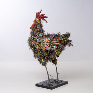 SONWELL CHUGKIGWA, LARGE MODERN SCULPTURE OF A STANDING ROOSTER, 120 CM