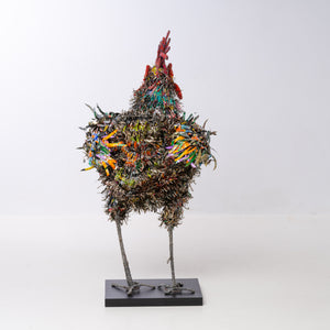 SONWELL CHUGKIGWA, LARGE MODERN SCULPTURE OF A STANDING ROOSTER, 120 CM