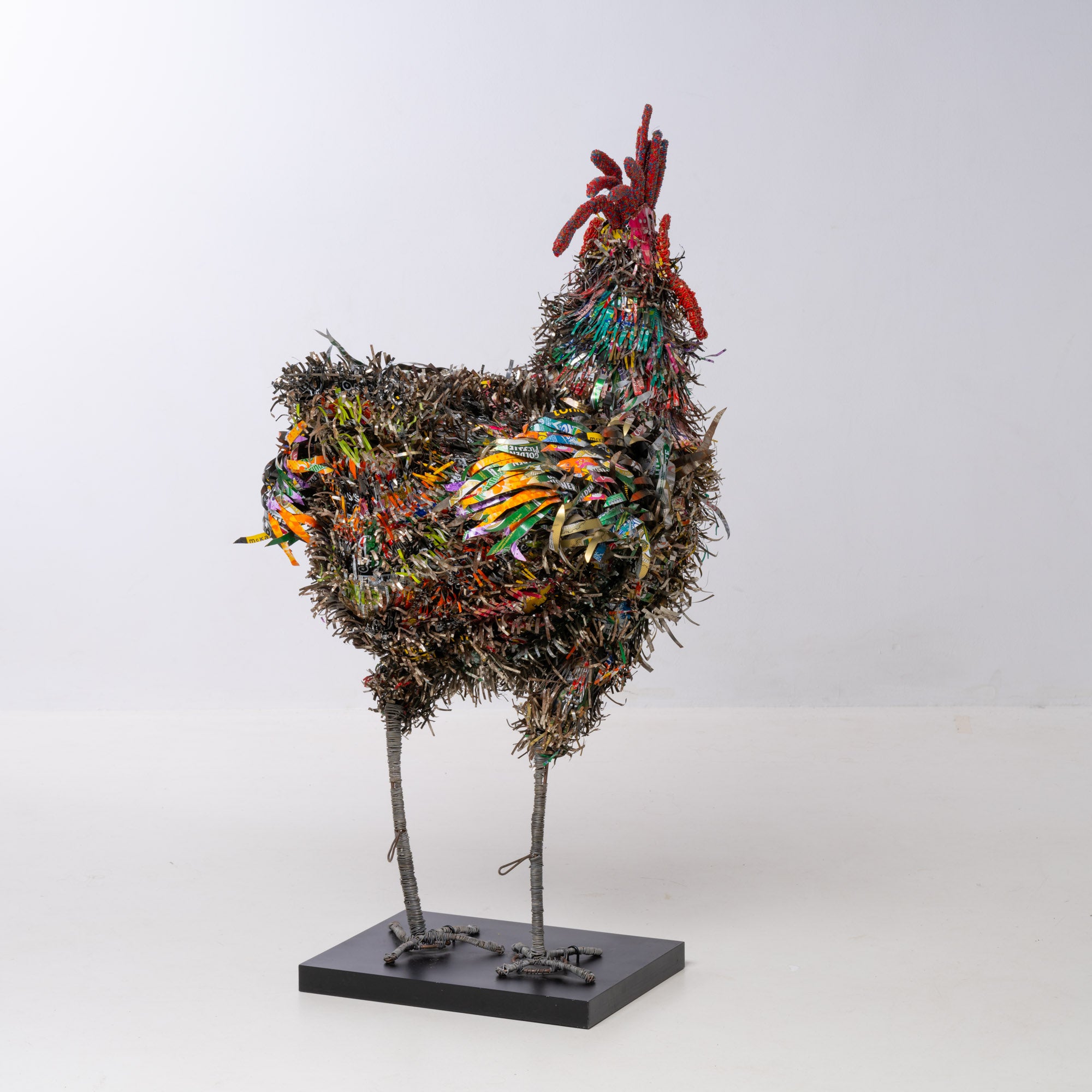 SONWELL CHUGKIGWA, LARGE MODERN SCULPTURE OF A STANDING ROOSTER, 120 CM