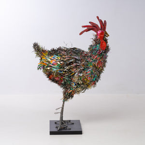 SONWELL CHUGKIGWA, LARGE MODERN SCULPTURE OF A STANDING ROOSTER, 120 CM