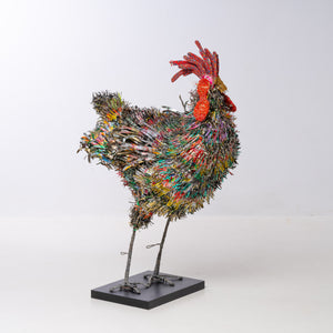 SONWELL CHUGKIGWA, LARGE MODERN SCULPTURE OF A STANDING ROOSTER, 120 CM