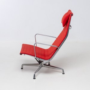 CHARLES AND RAY EAMES, LOUNGE CHAIR, MODEL EA124, VITRA, RED HOPSACK