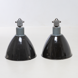 ELEKTROSVIT, LARGE INDUSTRIAL ENAMEL FACTORY PENDANT LAMP