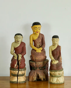 NICE SET OF BUDDHIST MONK STATUES