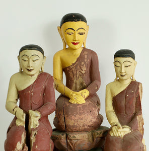 NICE SET OF BUDDHIST MONK STATUES