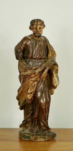 BEAUTIFUL ANCIENT STATUE OF A SAINT (CA 1700)