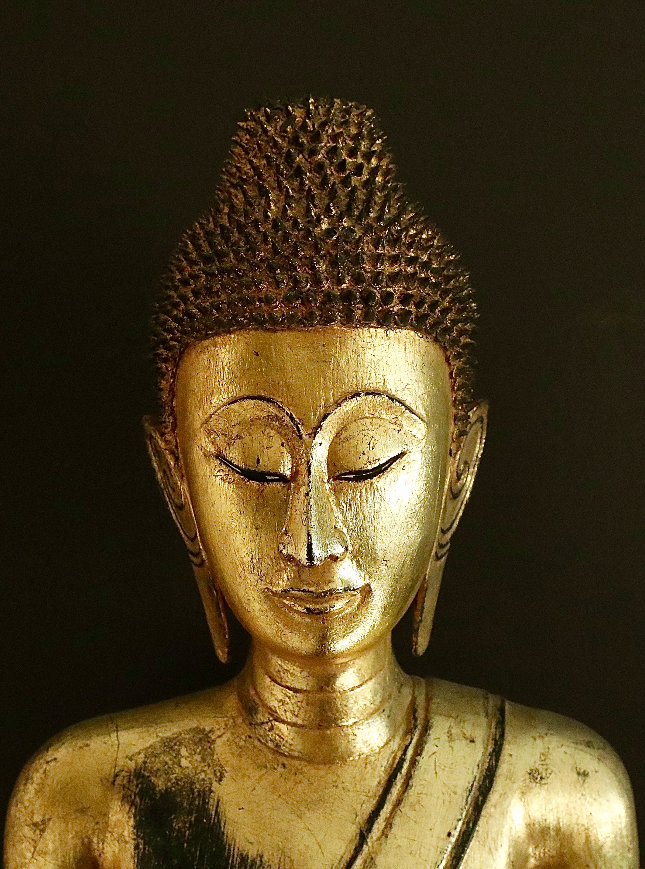 MANDALAY BUDDHA STATUE, GILDED, 161 CM